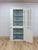 Wood Antique Painted White Corner China Cabinet Pane Glass Door 1800s Display Cabinet For Sale - Image 7 of 18