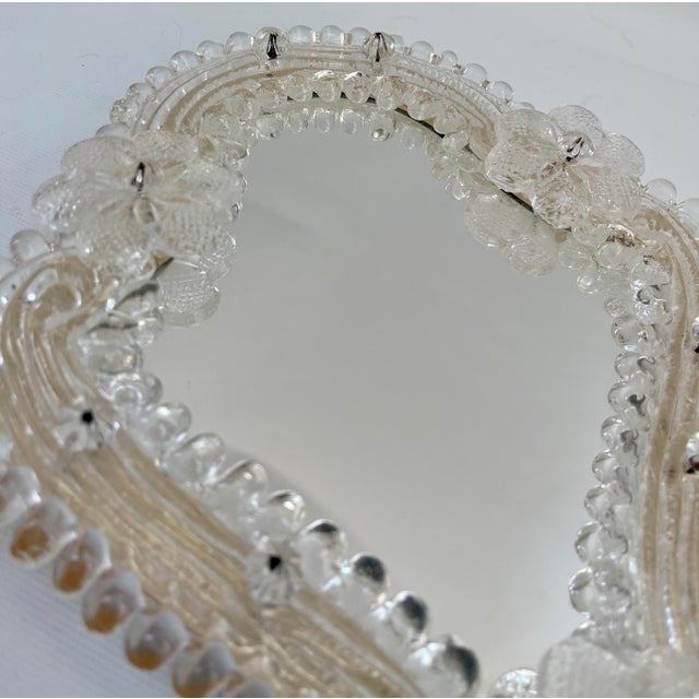 Transparent 1950s Italian Murano Venetian Table or Wall Mirror For Sale - Image 8 of 12