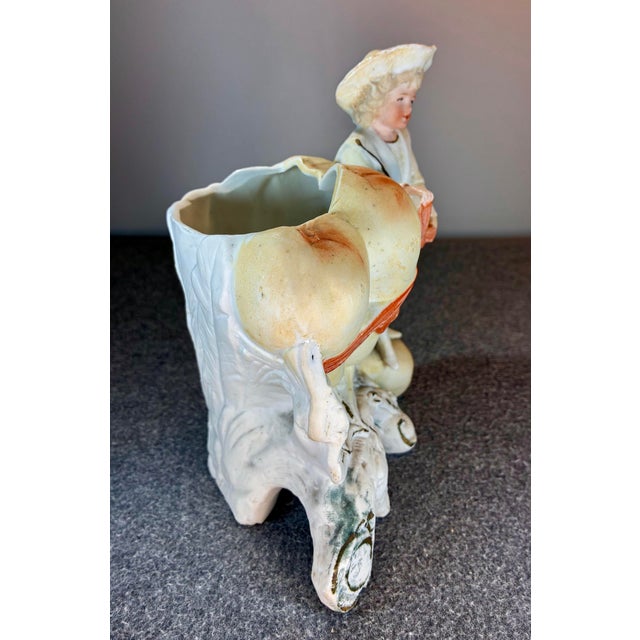 Late 19th Century Antique Bisque Hand Painted Figural Planter For Sale - Image 5 of 8
