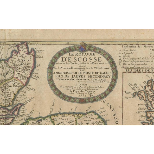 Antique Map of Scotland with Island Insets by Nolin and Coronelli, 1689 For Sale - Image 10 of 12