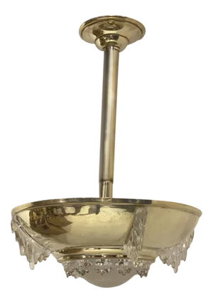 1930s French Art Deco Silver Plated Light Fixture