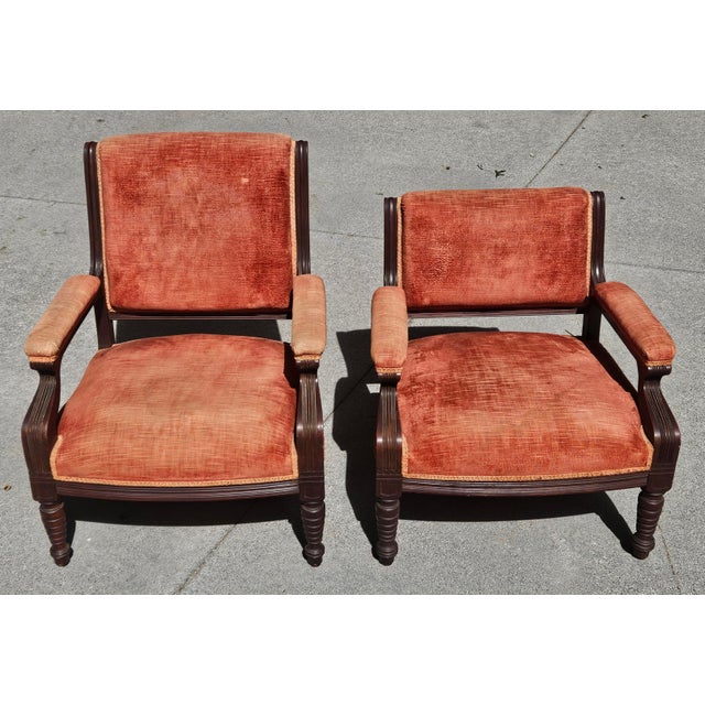 Pair of Antique American Eastlake Walnut Armchairs, Circa 1875–1890 For Sale - Image 4 of 14