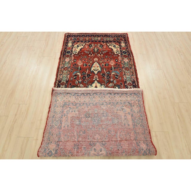 Malayer Runner 3’9” X 9’4” Red Wool Semi-Antique Traditional Hand-Knotted Rug For Sale - Image 14 of 15