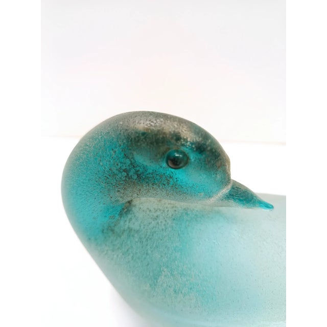 Teal Scavo Glass Bird by Gino Cenedese, 1960s For Sale - Image 9 of 12