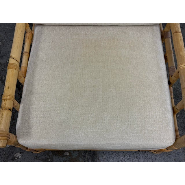 Vivai Del Sud for Wicker Works Italian Bamboo Armchair + Ottoman, Vintage For Sale - Image 10 of 12