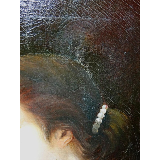 A. Piard, Portrait of a Young Woman in Profile, Oil on Canvas, 19th Century, Framed For Sale - Image 5 of 13
