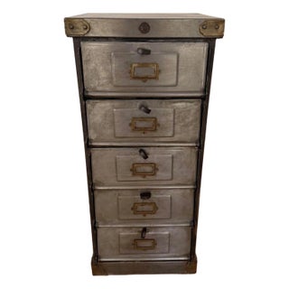 Circa 1900s Brass and Iron Cabinet For Sale