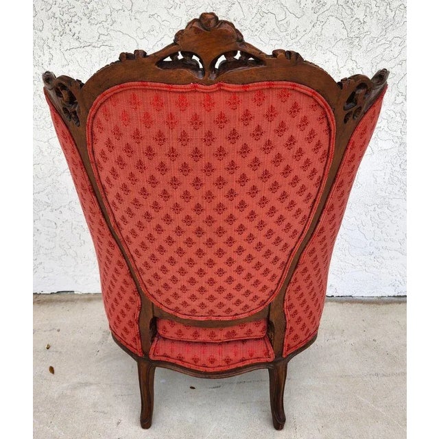 Antique French Chair Bergere Walnut For Sale - Image 4 of 12