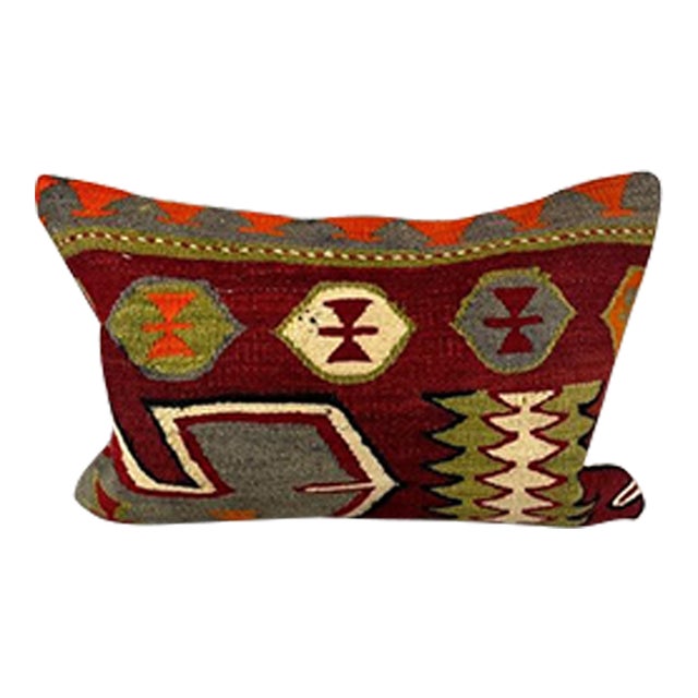 16 x 24 Kilim Pillow Turkish Cushion Golden Gate Comfort Pillow Cushion Cover For Sale