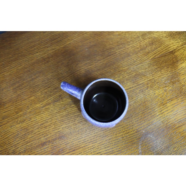 Early 20th Century Attributed Van Briggle Art Pottery Matte Glaze Mug, Blue-Purple For Sale - Image 11 of 11