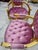 Baroque Pink Velvet Chair Set With Gold Leaf Details For Sale - Image 4 of 5
