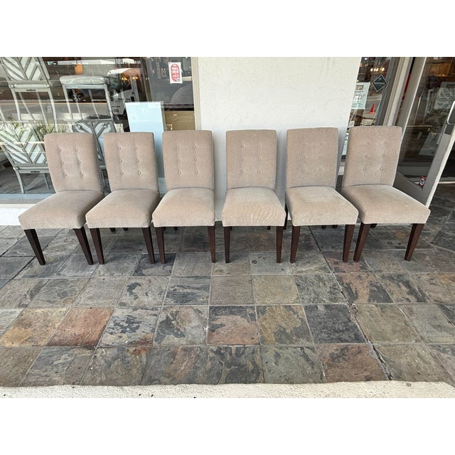 Taupe Mitchell Gold Contemporary Dining Chairs, Set of Six For Sale - Image 8 of 12