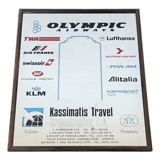 Advertising Mirrors for Various Airlines, 1950s For Sale