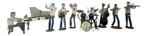 Vintage Jazz Band Figurines in Hand-Wrought Iron, 1950s, Set of 10