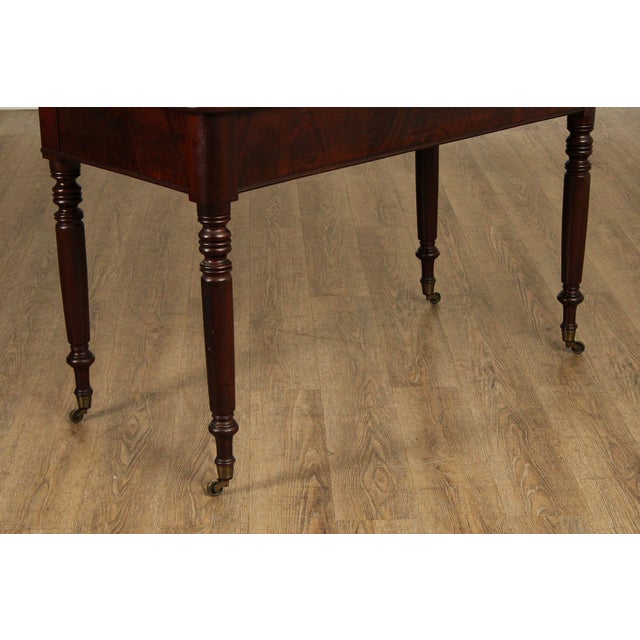 Antique American Empire Mahogany Flip-Top Games Table For Sale - Image 4 of 12