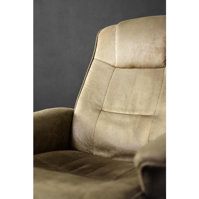 Wood Set of Mid-Century Modern Danish Brown Swivel Chair & Ottoman, 1960s For Sale - Image 7 of 18