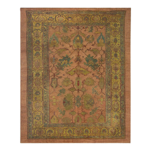 Amazing Light Pink Color With Flowing Design Antique Oushak Rug