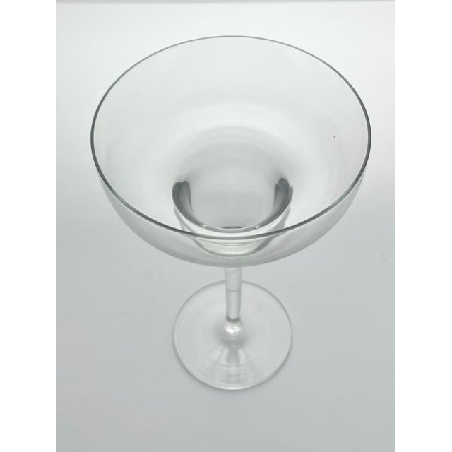 2010s Contemporary Modern Minimalist Set of 4 Clear Glass Margarita Glasses For Sale - Image 5 of 6