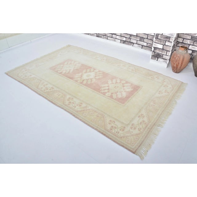 Rug & Kilim 1960s Beige Vintage Natural Faded Handmade Wool Rug For Sale - Image 4 of 11