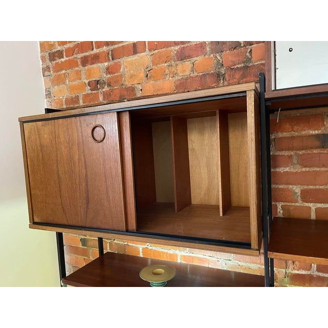 1960s Mid-Century Modern Adjustable Teak Wall Unit by Avalon English For Sale - Image 6 of 10