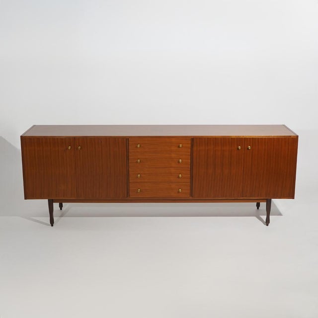 Wooden Sideboard with Brass Knobs, 1960s For Sale - Image 4 of 16