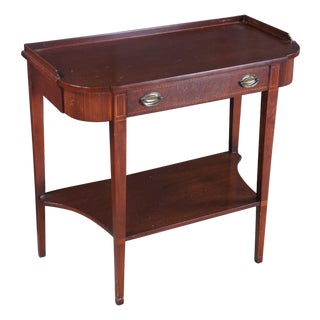 Mid 20th Century Mersman English Regency Style Mahogany Inlaid Console Entry Table For Sale