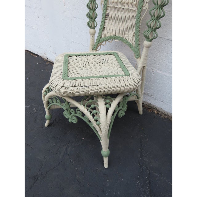 Victorian Woven Wicker Side Accent Chair 6590 For Sale In Miami - Image 6 of 17