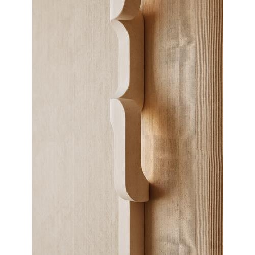 Serpentine Sconces in Saint Raphael Limestone by Farrah Sit, Set of 2 For Sale - Image 9 of 10