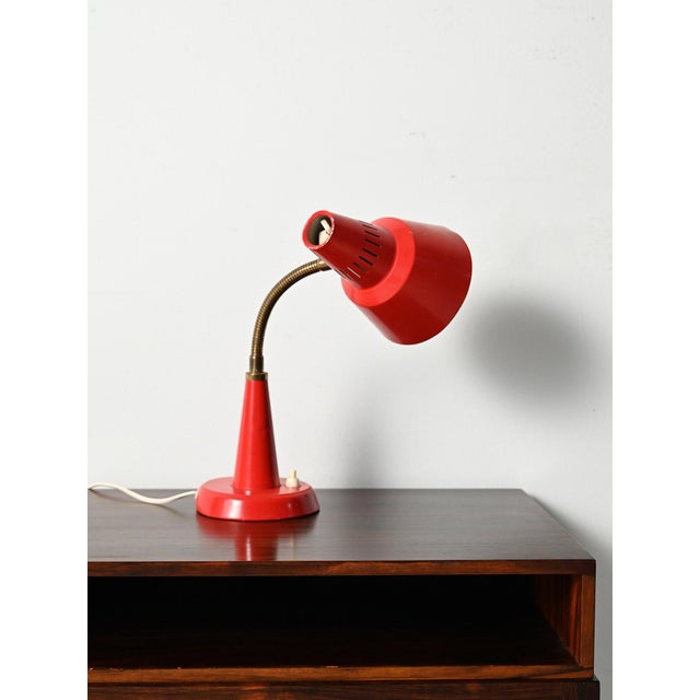Red Table Lamp from Gemi, 1960s For Sale - Image 4 of 9
