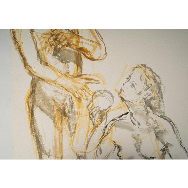 2000 - 2009 Unknown Artist, Man and Woman, 20th Century, Watercolour on Paper For Sale - Image 5 of 6