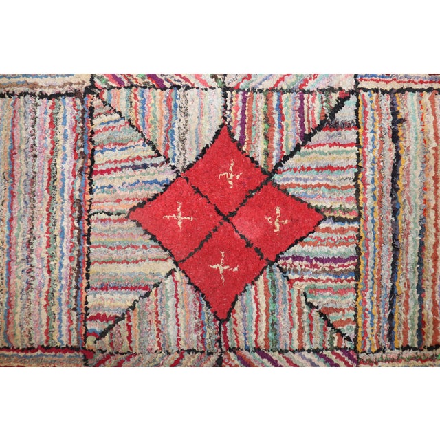 Mid 20th Century Square American Hooked Scatter Rug For Sale - Image 4 of 18