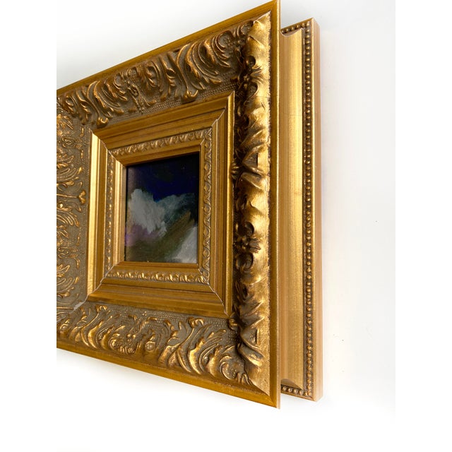 Abstract "Gloaming" 2026 Mini Painting by Jessalin Beutler With Vintage Frame For Sale - Image 3 of 4