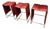 Red Leather Barstools Attributed to B&b Italia For Sale