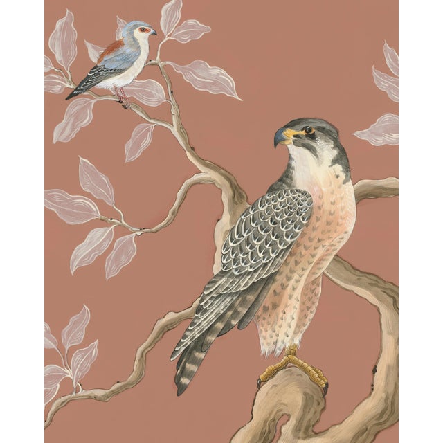 “The Powers That Three” depicts a stack of majestic birds of prey. This original painting includes a Ferruginous hawk, a...