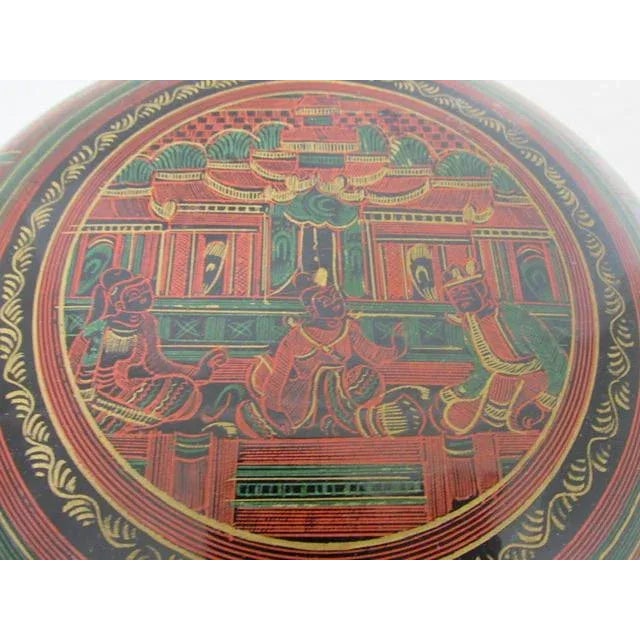 Burmese Lacquer Box For Sale - Image 10 of 11