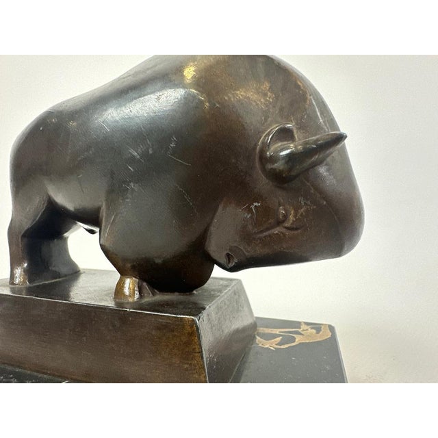 Art Deco French Bizon Figurine attributed to Pierre Blanc, 1930s For Sale - Image 6 of 12