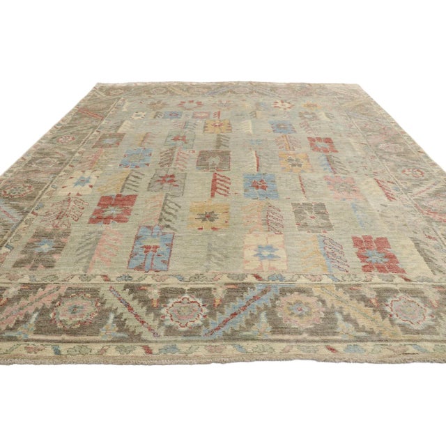 Contemporary Oushak Style Rug - 09'01 X 11'05 For Sale - Image 3 of 9