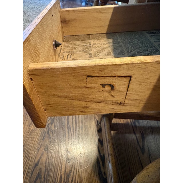 Vintage Riverside Oak Drop-Leaf End Tables With Drawers – Pair For Sale - Image 11 of 12