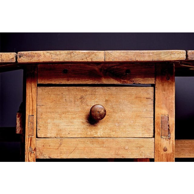 Rustic Pine Slagbord with Two Folding Leaves, Sweden, 1900s For Sale - Image 11 of 16