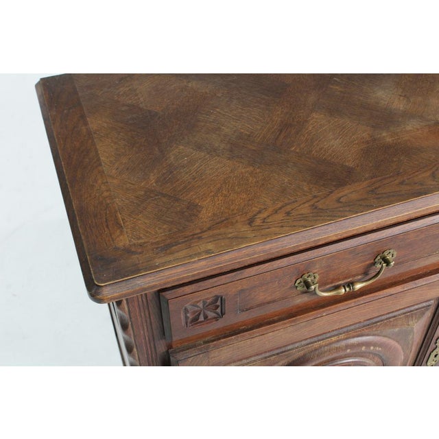 Vintage Carved Oak Sideboard, 1950s For Sale - Image 10 of 11