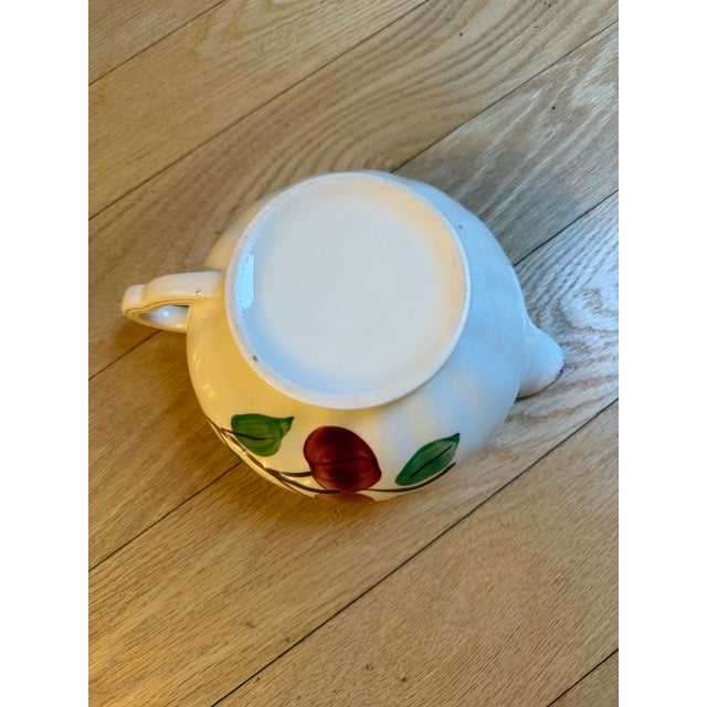 1940s Vintage Mid-Century Blue Ridge Southern Potteries "Crab Apple" Hand-Painted Ceramic Gravy Boat For Sale - Image 5 of 9