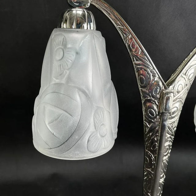Art Deco Degué Table Lamps from Verrerie Dart Degué, 1920s, Set of 2 For Sale - Image 4 of 12