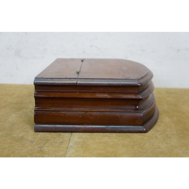 Antique Victorian Mahogany Curved Dresser Glove Box Felt Lined Jewelry Storage For Sale - Image 4 of 11