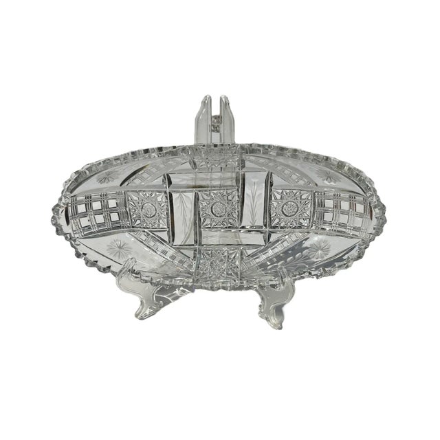 Early 20th Century American Brilliant Period Cut Crystal Celery Boat For Sale - Image 11 of 11