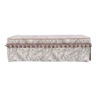 Mid 20th Century Palm Beach Regency Palm Print Upholstered Bench For Sale