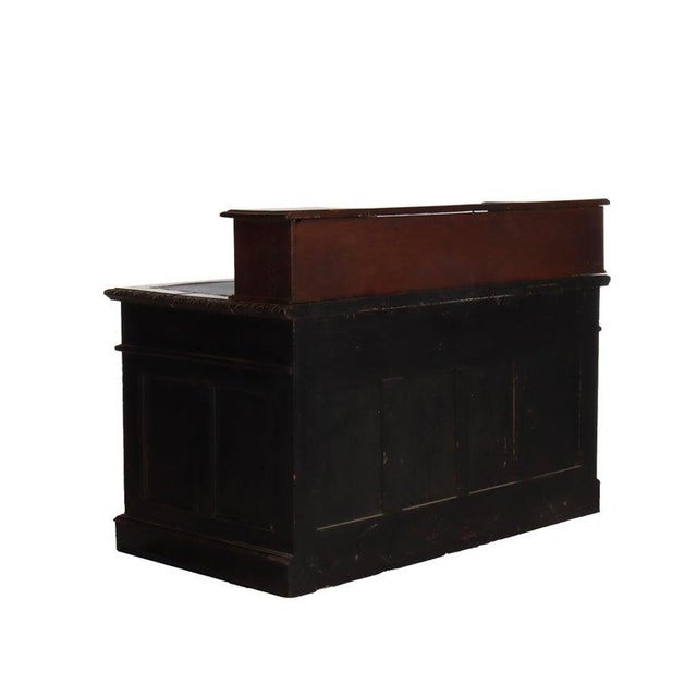 Antique Rj Horner Carved Oak Kneehole Desk With Figural Carved Pulls C1910 For Sale - Image 12 of 16