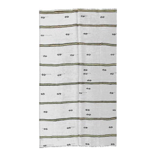 Striped Vintage Turkish Hemp Kilim Rug - 5`0" X 9`0" For Sale