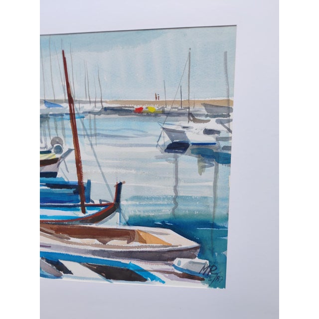 1980s Michel Roubille, L'Île d'Yeu, 1987, Watercolor For Sale - Image 5 of 6