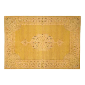 Antique Indian Agra Oriental Rug, Room Size, W Medallion and Flowers