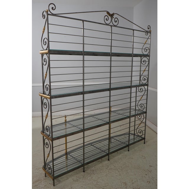 1980s Charleston Forge French Country Style Large Wrought Iron Bakers Rack For Sale - Image 5 of 13